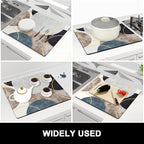 Rnivvi Dish Drying Mat for Kitchen Counter, 16 x 18" Cute Boho Theme Absorbent - Image 7