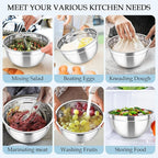 TeamFar Mixing Bowls, Stainless Steel Nesting Salad Bowls - Image 7