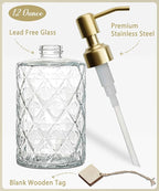 JASAI Diamond Design Glass Soap Dispenser - Image 2