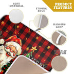 Merry Christmas Santa Claus Red Buffalo Plaid Dish Drying Mat - Image 4