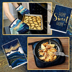 Bencailor 6 Pcs Marble Kitchen Decor Gold Pot Holders Oven Mitts 2 Dish Towels - Image 6