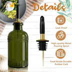 3 Pack Olive Oil Dispenser 7oz, Olive Green Glass Bottle - Image 4