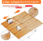 MUDEELA Clear Spice Drawer Organizer, 4 Tier- 4 Set Spice Rack - Image 2