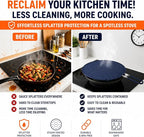 Silicone Splatter Screen for Frying Pan, 13” Navy – Grease & Oil Splatter Guard - Image 2