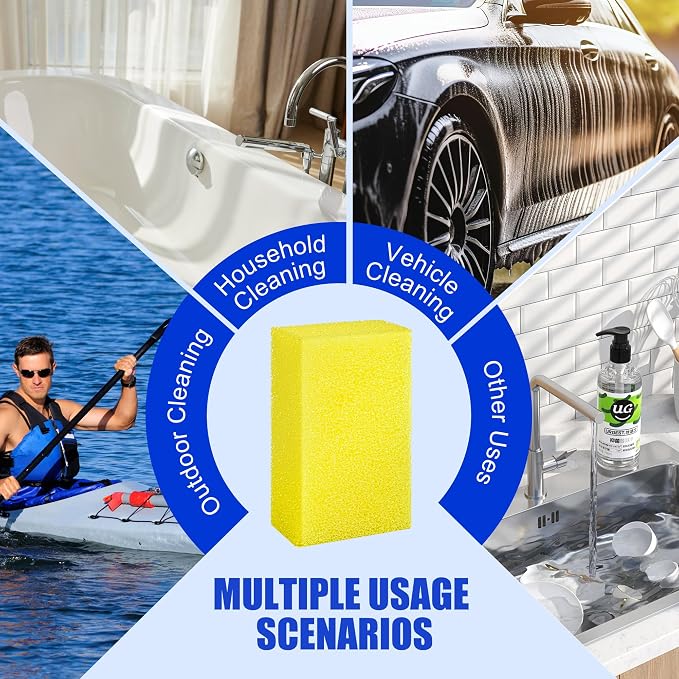 DECOHS 2 Pcs Bug Scrubber Sponge- Reusable Car Bug & Tar Remover Sponge- Car - Image 7
