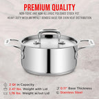 Stainless Steel Stockpot with Lid 2 Quart, Durable 18/8 Stainless Steel - Image 6