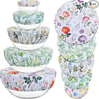 5 Pieces Bowl Covers Reusable, 5 Size Elastic Cloth Bowl Covers by Revahope