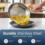 Gotham Steel 10 Pcs Tri Ply Stainless Steel Cookware Set, Pots and Pans Set - Image 5