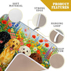 Flower Dog Dish Drying Mat Spring Floral Microfiber Absorbent Dish Drying Pad - Image 4