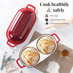 Cast Iron Bread Pan with Lid, Mini Enamel Sourdough Baking Dutch Oven Pot - Image 5