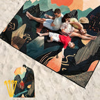 WIWIGO Beach Blanket Waterproof Sandproof Beach Mat 79" X 83"/10'x9'for 2-8 - Image 6