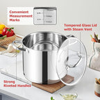 LIANYU 10 Quart Pot with Lid, 10 QT Tri-ply Stainless Steel Stockpot, Heavy - Image 5