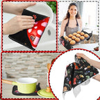 Fourluoo 10 Pcs Kitchen Dish Towels Rugs Oven Mitts and Pot Holders Set - Image 6
