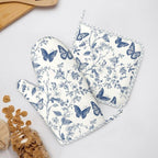 Oven Mitts and Pot Holders Butterfly Flower Vintage Blue Silicone Kitchen - Image 6
