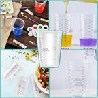 Taeku Measuring Cups Plastic, 8 oz Disposable Clear Epoxy Cups - Image 6