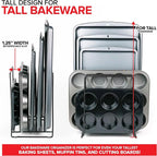 Stock Your Home Black Extra Tall Steel Baking Pan Organizer Rack - Image 5