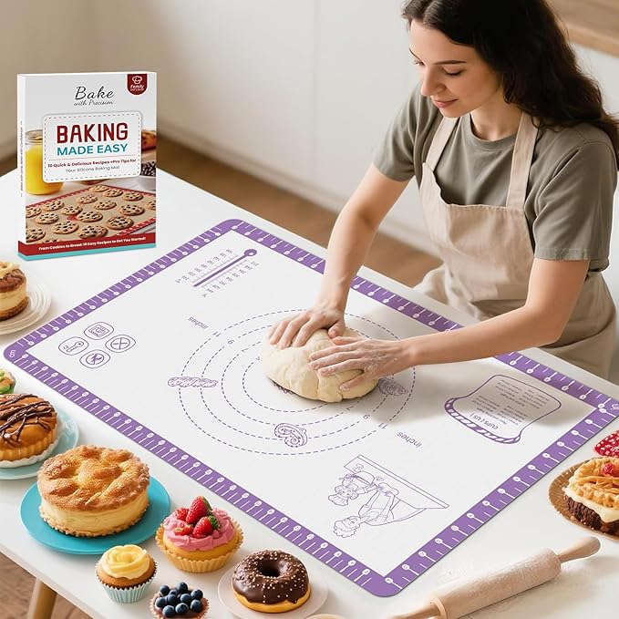 Silicone Pastry Mat with 10 Useful Recipes, Silicone Mat by Bredominant