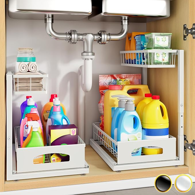 Under Sink Organizer, 2 Pack Cabinet Organizer by Fabutier