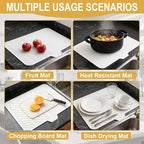 Silicone Dish Drying Mat 23x17, Food-Grade Silicone, Easy Clean Pad - Image 5