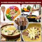 SiliFine 11 Pcs Wooden Kitchen Utensils Set - Image 6