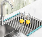 Tomorotec 21" x 15.5" Roll Up Dish Drying Rack Over Sink Drying Rack Sink Cover - Image 8