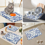 Bloss Dish Drying Mat, Kitchen Counter Mats, Absorbent Hide Stain Rubber Backed - Image 4