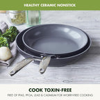 GreenPan Valencia Pro Ceramic Nonstick 10” & 12” Frying Pan Skillet Set - Image 2