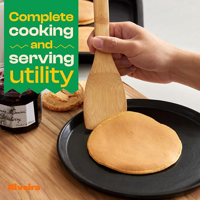 Riveira Bamboo Cooking Spoons 6-Piece – Wooden Cooking Utensils Set - Image 3