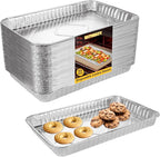 50 Pack Aluminum Pans Half Size 12.7 x 8 inch Disposable Cookie Sheets Baking by EATHEATY