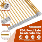 Golden Roll-UP Dish Drying Rack-Large Stainless Steel Dish Drainer Over The Sink - Image 6