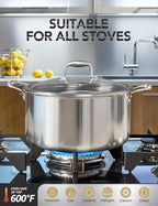 MICHELANGELO Tri-ply Stainless Steel Stock Pot, Heavy Duty Stockpot - Image 3