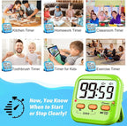 2 Pack Digital Timer for Kids, Magnetic Kitchen Timers for Cooking, Oven Baking - Image 7