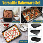 E-far 6-Piece Bakeware Sets, Nonstick Stainless Steel Baking Pans Set - Image 4
