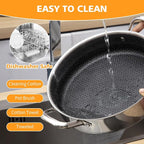 Toutrop Stainless Steel 7QT Saute Pan 14 Inch Deep Frying Pan - Image 6
