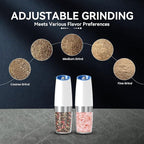 UNNEES Gravity Electric Salt and Pepper Grinder set of 2, Automatic Salt And - Image 3
