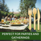 Disposable Wooden Cutlery Set 360 PCS - Image 4