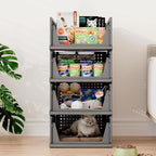 Pinkpum 6 Pack Black Closet Organizers and Storage Plastic Stackable Storage - Image 2