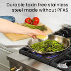 GoodCook Stainless Steel Fry Pan 12-Inch, Oven-Safe to 500F & Induction-Safe - Image 3