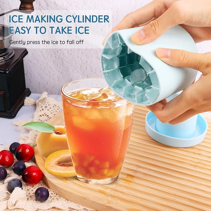 Cylinder Silicone Ice Cube Mold, New 3D Ice Cubes Maker, Decompress Ice Lattice - Image 4