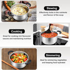 P&P CHEF 3 Qt Stockpot with Lid, Stainless Steel Cooking Stock Pot - Image 4