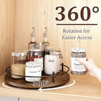 12" Lazy Susan Turntable Organizer, Round Wooden Lazy Susan Organization and - Image 2