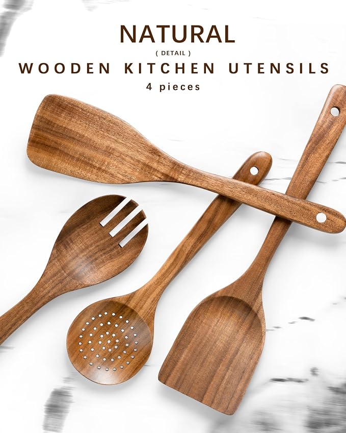 Wooden Spoons for Cooking, Nonstick Cooking Utensil Set - Image 6