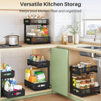 Under Sink Organizer, 2 Pack 2 Tier Pull out Cabinet Organizer Baskets - Image 8