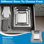 Herogo Baking Sheet with Wire Rack Set, 9.2'' x 7'' x 1'' Stainless Steel - Image 7