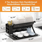 Greenual Black Bamboo Dish Drying Rack - Image 2