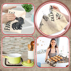 Fourluoo 10 Pcs Barn Chicken Kitchen Dish Towels Rugs Oven Mitts and Pot - Image 6