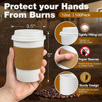 Ginkgo 100 Pack 12 oz Leak-Proof Coffee Cups - Image 3