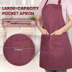 Serrenf 2 Pack Apron, Cooking Kitchen Aprons, Adjustable Bib Apron - Image 2