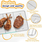 Baking Sheet Pan Set of 8, CEKEE Stainless Steel Cookie Sheets - Image 5