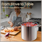 Stainless Steel Stockpot with Tempered Glass Lid 16 Quart, Durable 18/0 - Image 5